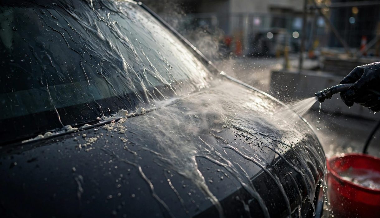 cement dust from car
